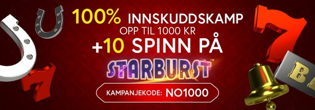 Jaak Casino-100% Velkomstbonus på opptil 1000 kr og 10 free spins
